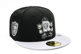NEW ERA “BLACK HOLE” LAS VEGAS RAIDERS FITTED HAT (BLACK/METALLIC SILVER)