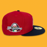 NEW ERA "MCGWIRE" OAKLAND A'S FITTED HAT (RED/NAVY VISOR)
