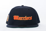 NEW ERA "OLD MONEY" GOLDEN STATE WARRIORS FITTED HAT (NAVY/ORANGE)