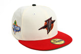 NEW ERA "WARDELL” GOLDEN STATE WARRIORS FITTED HAT (CHROME/SCARLET RED/BLACK)