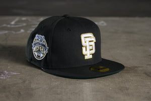 NEW ERA "RAPPER JEWELRY" SF GIANTS FITTED HAT (BLACK/METALLIC IRIS/GOLD)