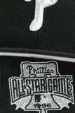 NEW ERA "WHITE TEE" PHILADELPHIA PHILLIES FITTED HAT (BLACK/CHROME)