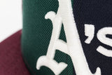 NEW ERA "GREAT AMERICA” OAKLAND A'S FITTED HAT (MAROON/NAVY/DARK GREEN)