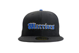 NEW ERA "OLD MONEY 2.0" GOLDEN STATE WARRIORS FITTED HAT (BLACK/ROYAL BLUE)