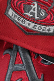 NEW ERA "ART OF WAR” OAKLAND ATHLETICS FITTED HAT (BRICK RED/BLACK/ DARK GRAPHITE)