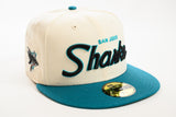 NEW ERA "SURF NINJAS" SAN JOSE SHARKS FITTED HAT CHROME WHITE/TEAL)