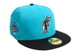 NEW ERA "DELUXE" FLORIDA MARLINS FITTED HAT (TEAL/BLACK)