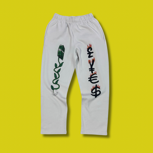 TOP SHELF "EXPENSIVE TASTE" FLARED SWEATS (BONE)