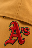 NEW ERA "WREATH" OAKLAND A'S  FITTED HAT (TAN/DARK GREEN)