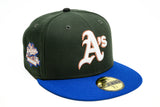 NEW ERA "DIFFERENT GREENS” OAKLAND 'AS  FITTED HAT (DARK SEAWEED/ROYAL BLUE)