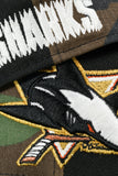 NEW ERA "BAYPE” SAN JOSE SHARKS  FITTED HAT (WOODLAND CAMO/BLACK/RED)