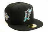 NEW ERA "DELUXE" FLORIDA MARLINS FITTED HAT (BLACK/TEAL)