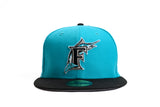 NEW ERA "DELUXE" FLORIDA MARLINS FITTED HAT (TEAL/BLACK)