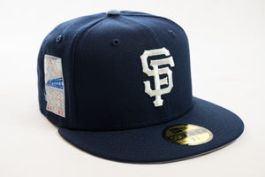 NEW ERA "LIFE IS BEAUTIFUL" SAN FRANCISCO GIANTS FITTED HAT (NAVY/SKY BLUE)