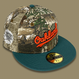 NEW ERA "OAKLAND ZOO" OAKLAND ATHLETICS FITTED HAT (REAL TREE/TEAL)