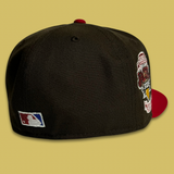 NEW ERA "INDIANS SCRIPT" CLEVELAND INDIANS FITTED HAT (BROWN/RED)