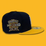 NEW ERA "LETTERMAN" BIRMINGHAM BARONS FITTED HAT (NAVY/GOLD) (SIZE 7 3/4)