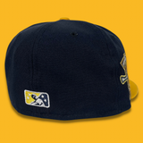 NEW ERA "LETTERMAN" BIRMINGHAM BARONS FITTED HAT (NAVY/GOLD)
