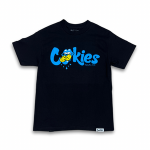 COOKIES X ROLLING STONES "LOGO" TEE (BLACK/BLUE)