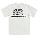 PETALS AND PEACOCKS "HEALTH IS WEALTH" TEE (WHITE)