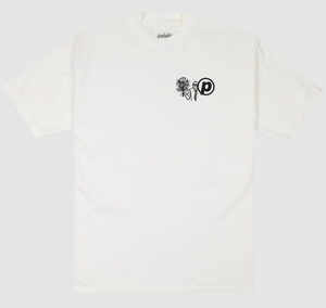 PETALS & PEACOCKS "ENJOY YOUR FLOWERS" TEE (OFF WHITE)
