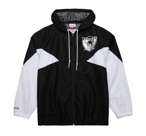 M&N "ULTIMATE"OAKLAND RAIDERS LIGHTWEIGHT WINDBREAKER JACKET