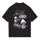 PETALS & PEACOCKS "ACRONYM" TEE (BLACK)