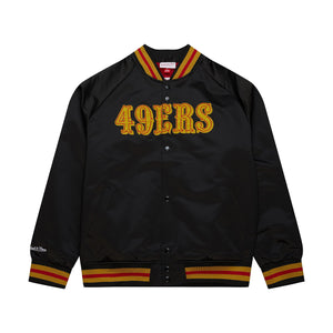 M&N "BLOCKED" SF 49ERS VARSITY JACKET (BLACK)