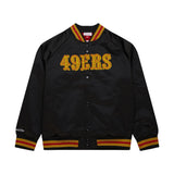 M&N "BLOCKED" SF 49ERS VARSITY JACKET (BLACK)