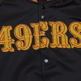 M&N "BLOCKED" SF 49ERS VARSITY JACKET (BLACK)