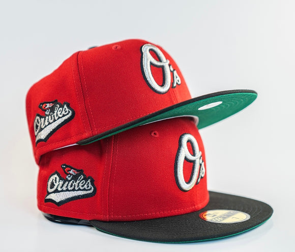 NEW ERA LETTERMAN BALTIMORE ORIOLES FITTED HAT (RED/BLACK/METALLIC S – So  Fresh Clothing