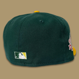 NEW ERA "REAL TREE UV" OAKLAND A'S FITTED HAT (GREEN/GOLD)