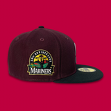 NEW ERA "IRIE TRIBE" SEATTLE MARINERS FITTED HAT (BURG/BLACK)