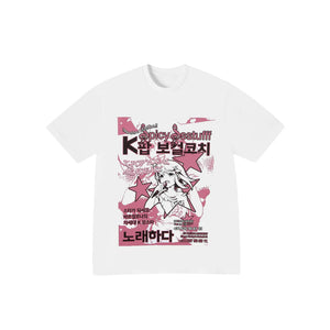 SSSTUFFF "KARAOKE" TEE (PINK/WHITE)