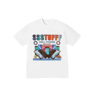 SSSTUFFF "PHONE REPAIR" TEE (WHITE/MULTI)