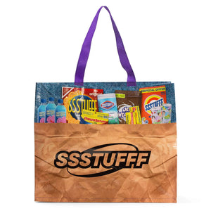 SSSTUFFF GROCERY BAG (BROWN/MULTI)