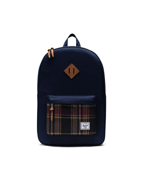 herschel backpack red plaid HERSCHEL "HERITAGE" BACKPACK 'NAVY PLAID' – So Fresh Clothing