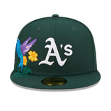 NEW ERA “BLOOMING” OAKLAND A’S FITTED HAT (DARK GREEN) (SIZE 7 & 7 1/4)