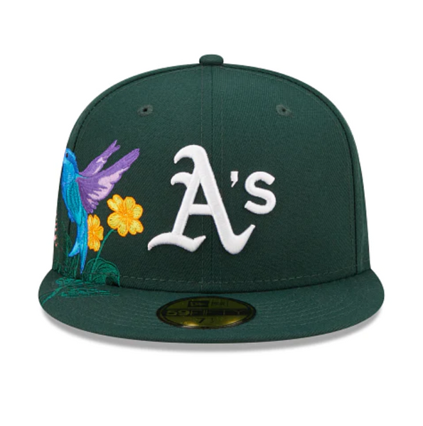 NEW ERA “BLOOMING” OAKLAND A’S FITTED HAT (DARK GREEN)