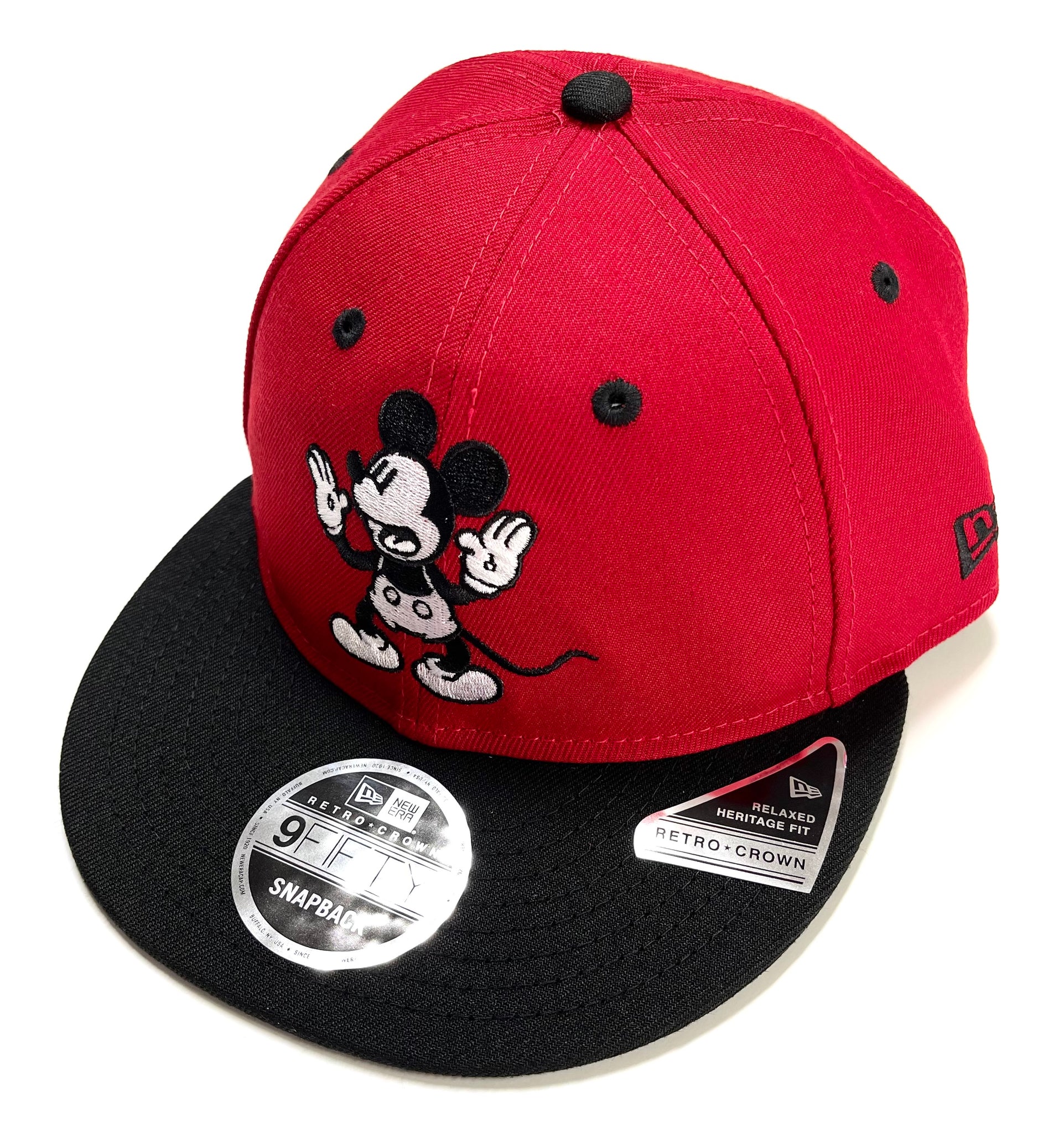NEW ERA “MICKEY” RETRO CROWN SNAPBACK (RED/BLACK)