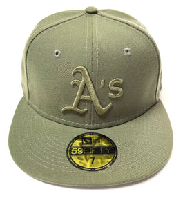 NEW ERA "COLOR PACK" OAKLAND A'S FITTED HAT (ARMY GREEN)