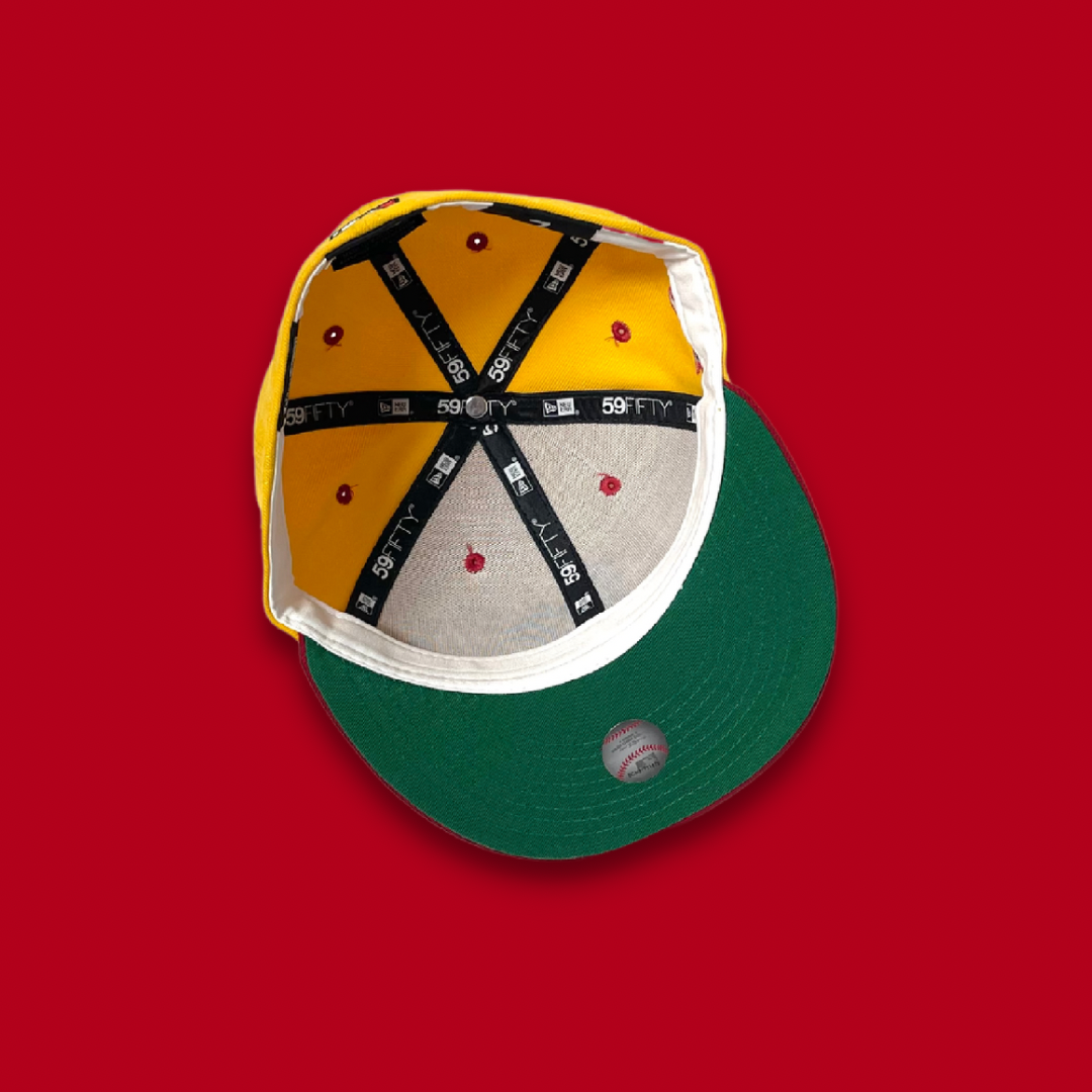 NEW ERA ALOHA OAKLAND A'S FITTED HAT (GOLD/RED) – So Fresh Clothing
