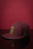 NEW ERA "IVY LEAGUE" CALIFORNIA ANGELS FITTED HAT (MAROON/DARK GREEN) (SIZE 7)