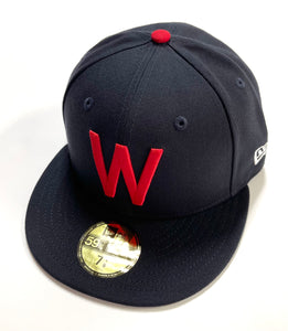 NEW ERA "1952" WASHINGTON SENATORS  FITTED HAT (NAVY/RED) (SIZE 7 & 7 1/4)