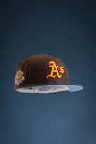 NEW ERA "BEAST" OAKLAND A'S FITTED HAT (BROWN/OCEANSIDE BLUE)