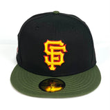 NEW ERA "MONSTER" SF GIANTS FITTED HAT (BLACK/OLIVE GREEN)