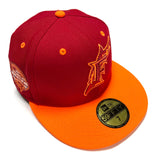 NEW ERA "RED SNAPPER” FLORIDA MARLINS FITTED HAT (RED/ORANGE)