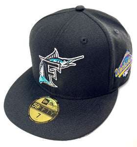 NEW ERA "1997 WS SIDE PATCH" FLORIDA MARLINS FITTED HAT (BLACK)