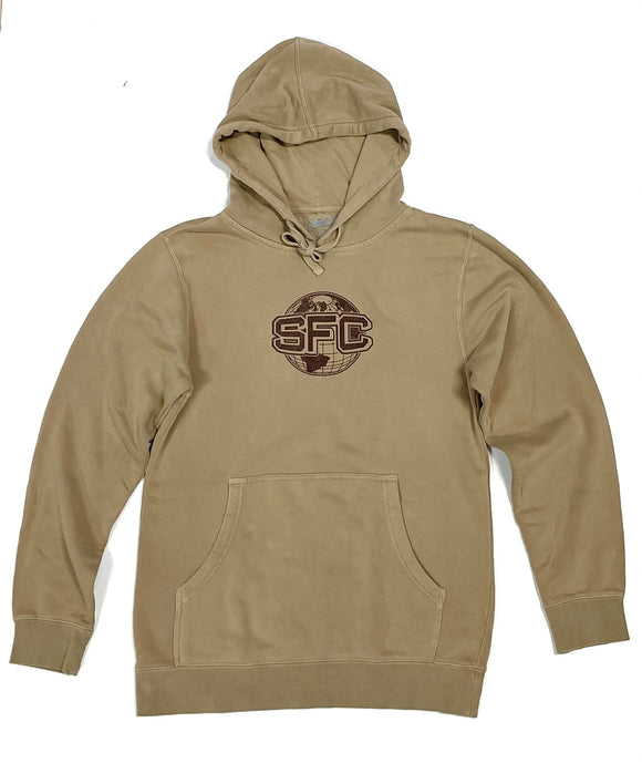 SFC “WORLDWIDE” MIDWEIGHT HOODY (PIGMENT DYED SAND/BROWN)