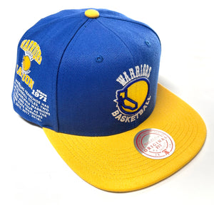 MITCHELL & NESS "TEAM ORIGINS" GS WARRIORS SNAPBACK (ROYAL/YELLOW)